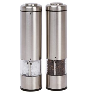 Hot Selling Battery Operated Stainless Steel Electric Dry Spice Salt and Pepper Grinder Mill Set