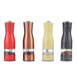 Battery Operated Electric Wooden Bamboo Black Pepper Mill Sea Salt and Pepper Grinder Set for Kitchen