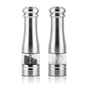 Kitchen Electric Stainless Steel Salt Mill Pepper Grinder Set with Blue Led Light