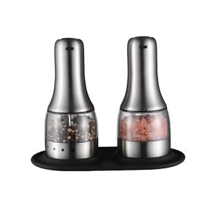 Type-c Usb Rechargeable Stainless Steel Mini & Herb Mills Salt Bottles Set Gravity Pepper Grinder Electric Spice Grinder Set